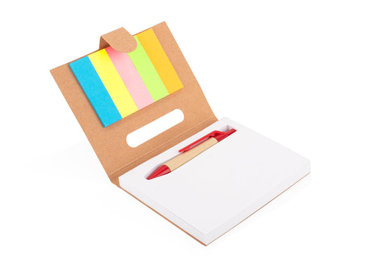 Mini Libreta Vivaldi con Bolígrafo - Natural Rojo