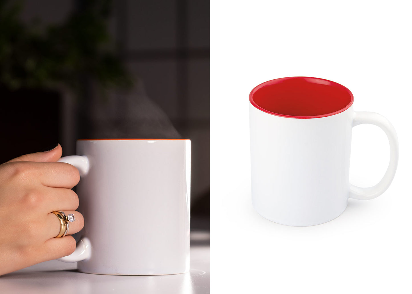 Mug Sublime 11oz - Blanco / Rojo