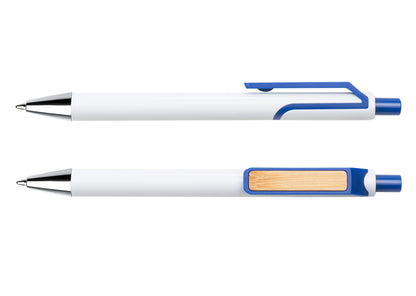 Bolígrafo Nápoles Plateado  - Azul Rey
