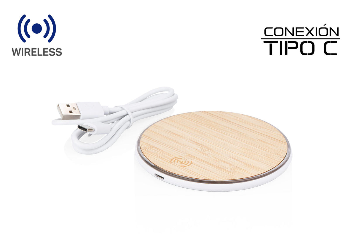 Cargador Wireless Bambú