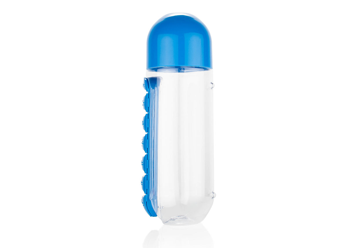 Botella con Pastillero Albus 750 ml / 25 Oz - Azul Rey