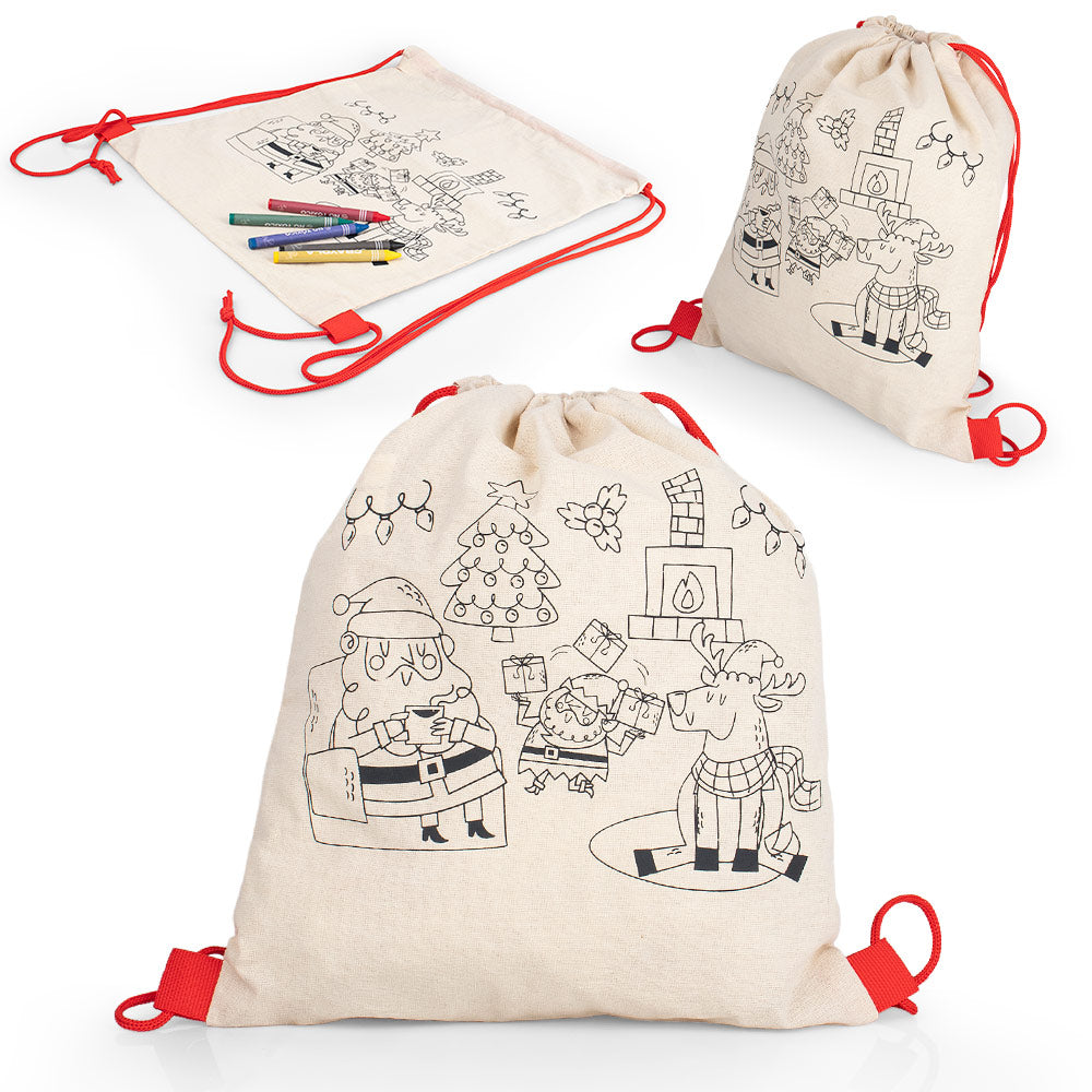 Bolsa para colorear Santa