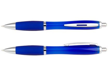 Bolígrafo Manchester Transparente - Azul Rey