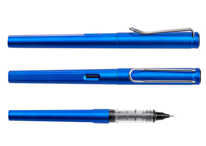 Bolígrafo Roller Santorini Metalizado - Azul Rey
