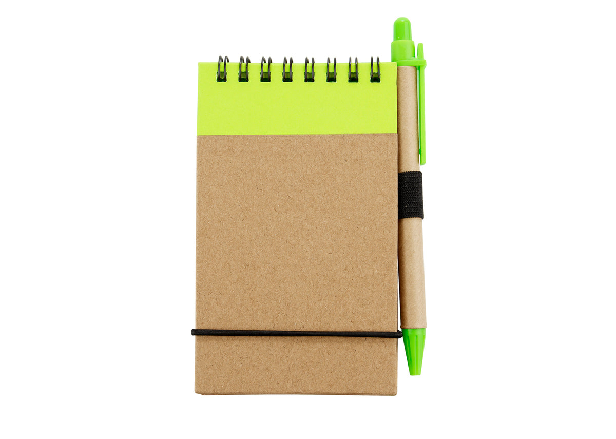 Libreta Ecológica con Bolígrafo - Verde Limón