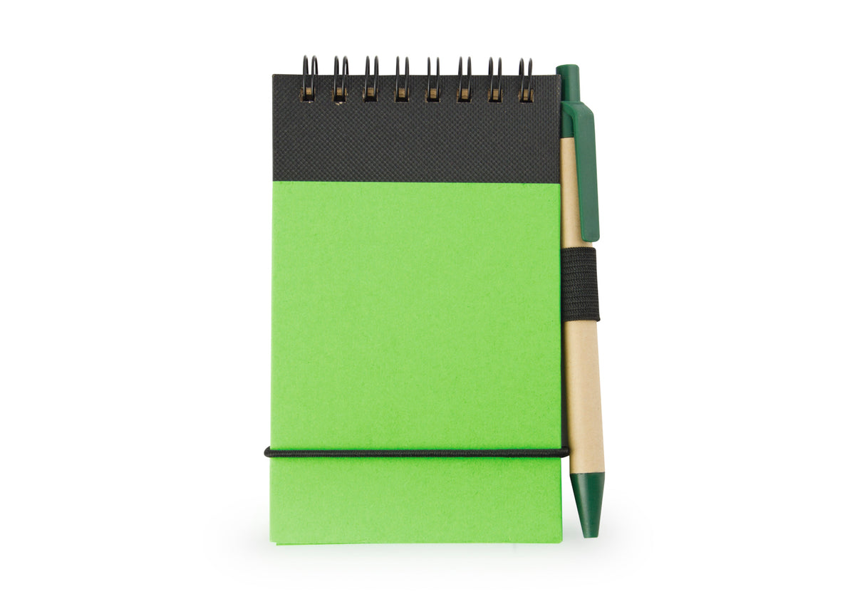 Libreta Clip con Bolígrafo - Verde Limón