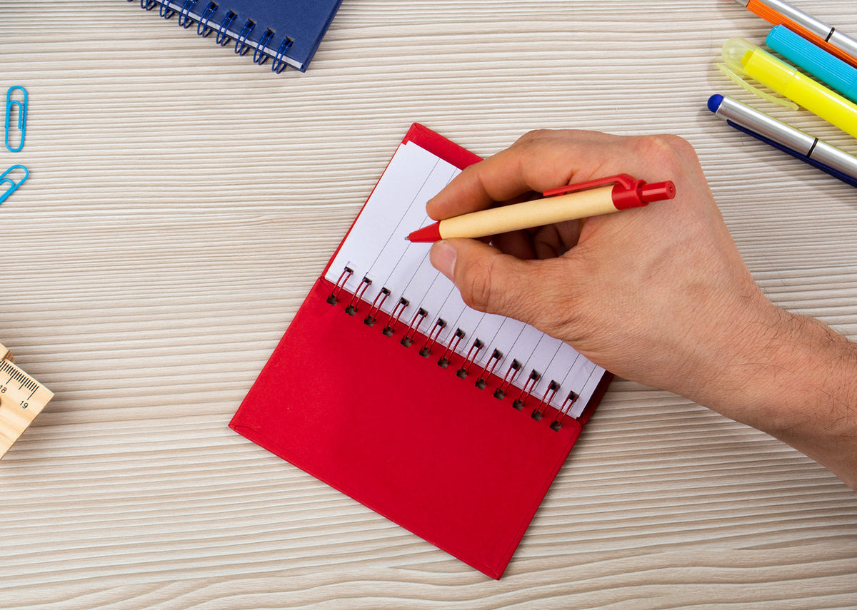 Cuaderno Ecológico Doble "O" con Bolígrafo - Rojo
