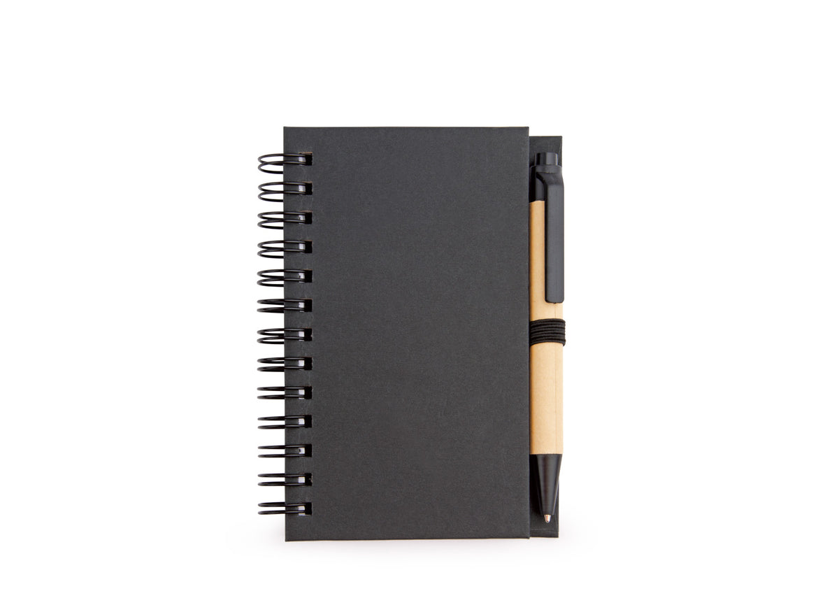 Cuaderno Ecológico Doble "O" con Bolígrafo - Negro