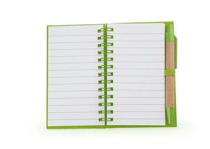 Cuaderno Ecológico Doble "O" con Bolígrafo - Verde Limón