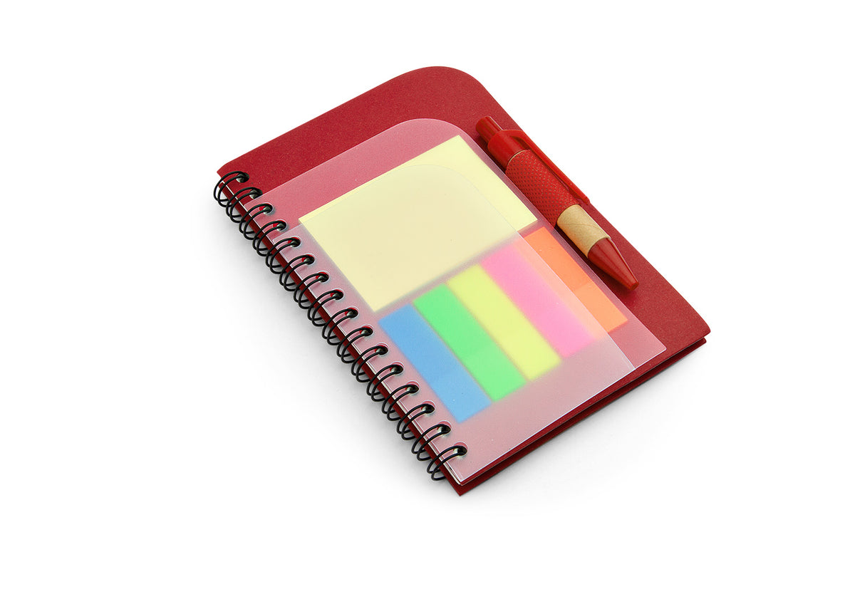 Libreta Elemental con Bolígrafo - Rojo