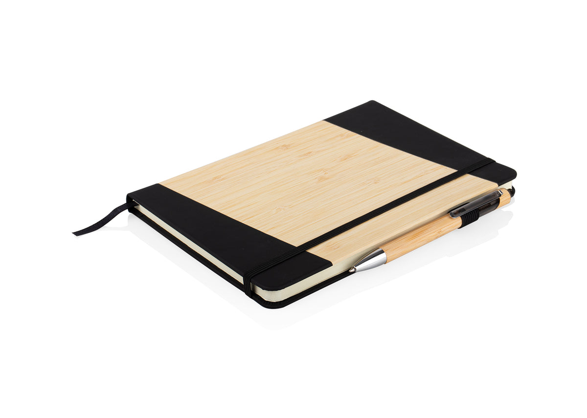 Libreta Bambú Journey con Bolígrafo - Negro