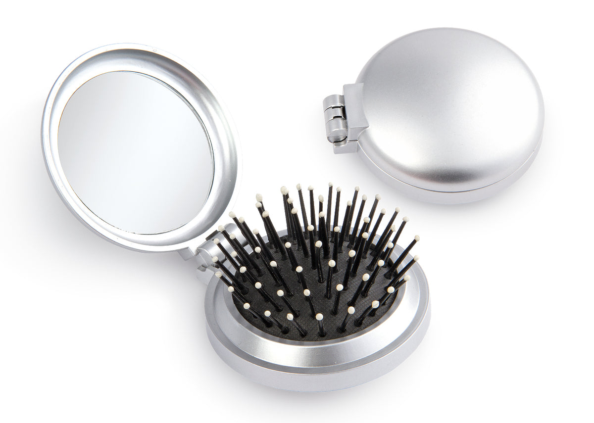 Espejo y Cepillo Beauty - Plateado