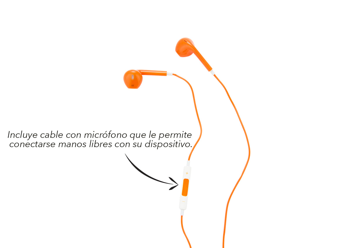 Audífonos Con Microfono Bigot - Naranja