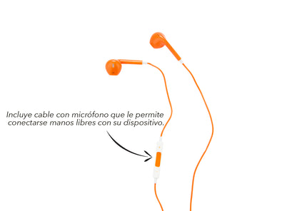 Audífonos Con Microfono Bigot - Naranja